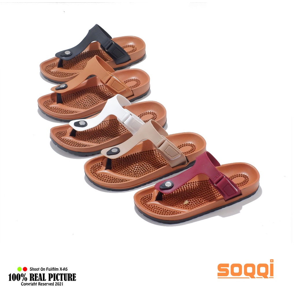 Sandal japit casual wanita dewasa import ori sendal jepit cewek perempuan branded Soqqi-Blnce 1305 1B duri kekinian promo keren cod murah 37-40