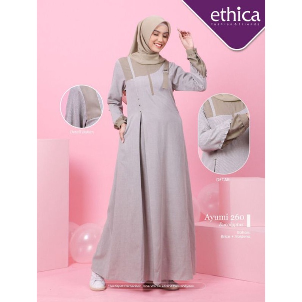 GAMIS ETHICA TERBARU AYUMI 260 EUCALYPTUS|AYUMI 260 DARK SLATE
