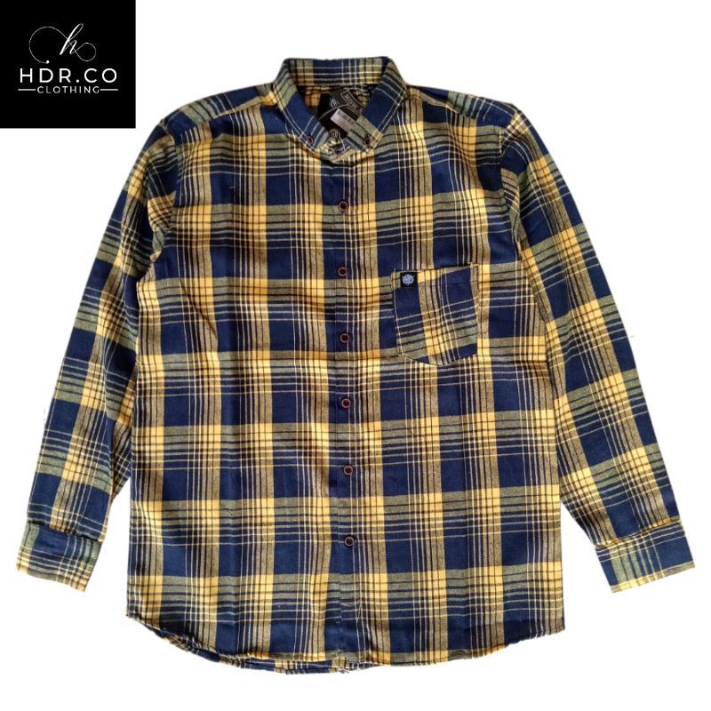 HDR.CO Kemeja Pria Flanel Lengan Panjang kotak kotak unisex 002