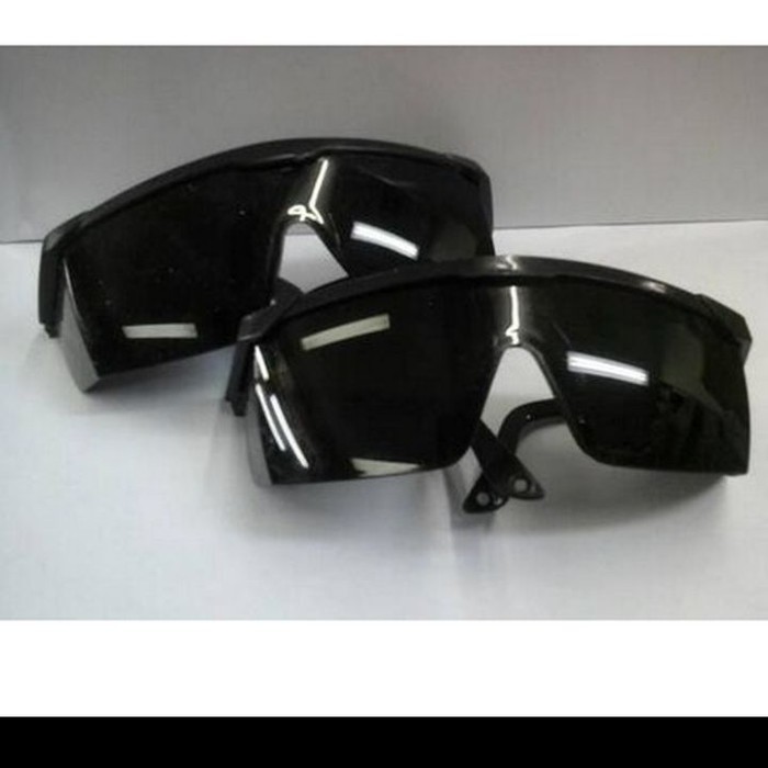 Kaca mata safety las hitam pekat / kaca mata las murah