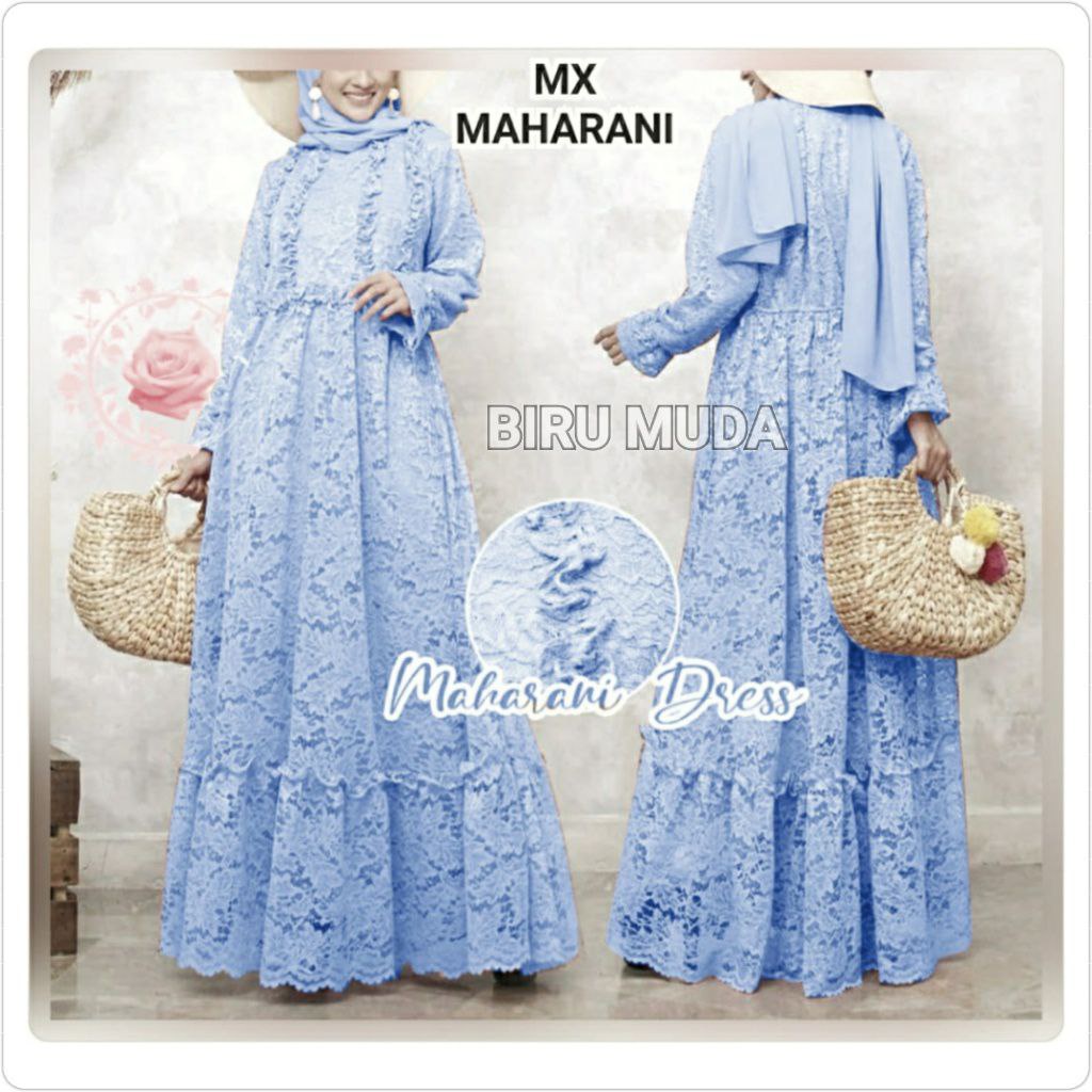 GAMIS BRUKAT MAHARANI MEWAH 4XL 3XL 2XL XL L / FREE MASKER BRUKAT / PAKAIAN PESTA / PAKAIAN PESTA TERLARIS