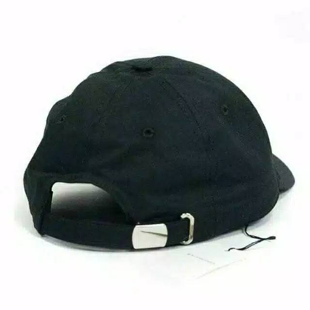 Topi baseball polos hitam bahan raffel cakop besi