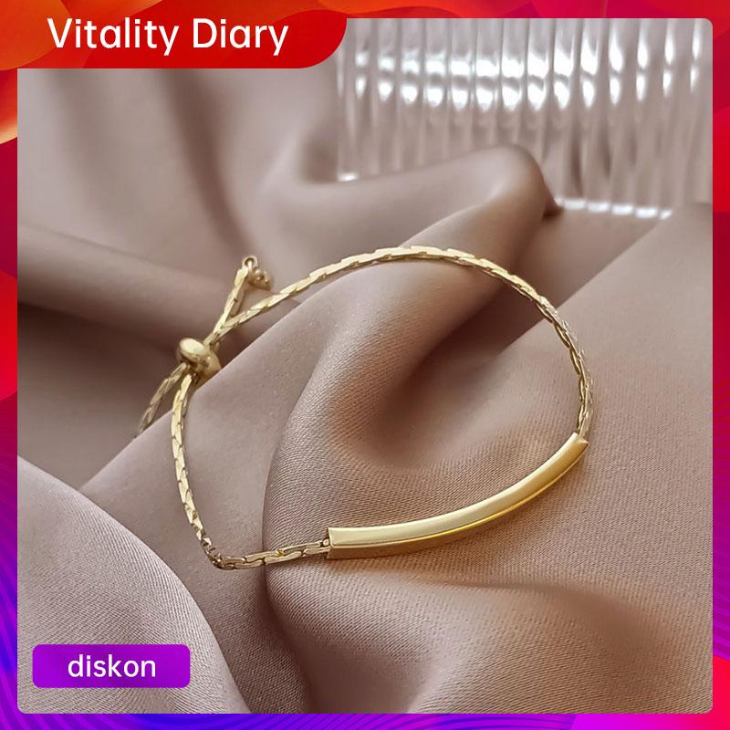 【COD❤️】Simple Design Sense Casual Fashion Drawstring Titanium Steel Bracelet VDY