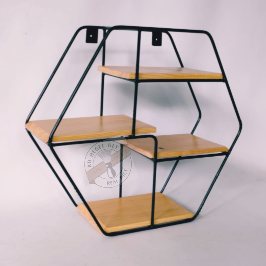 rak ambalan dinding SEGIENAM / Hiasan ambalan Dinding Minimalis | ambalan dinding