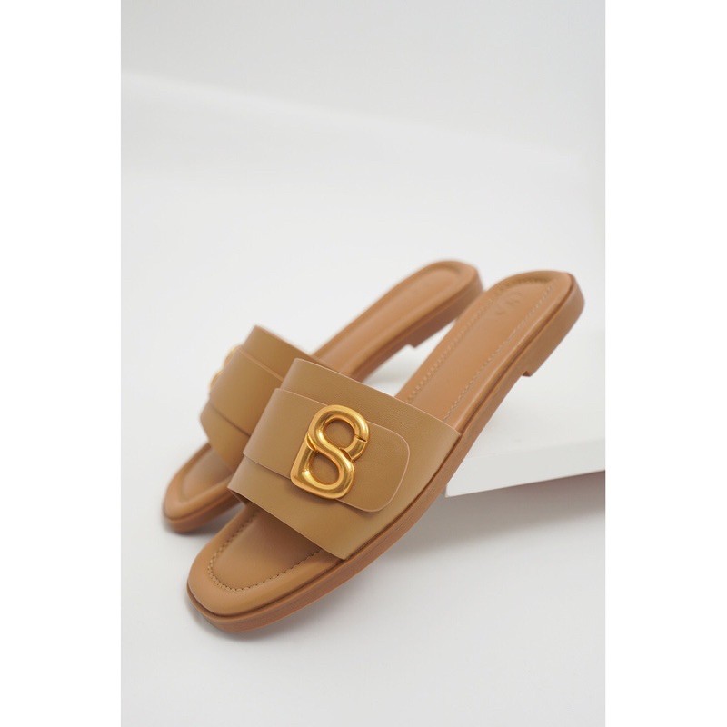 preloved Fika Sandal color Tan Buttonscarves size 38 FREE 2pcs piyama new