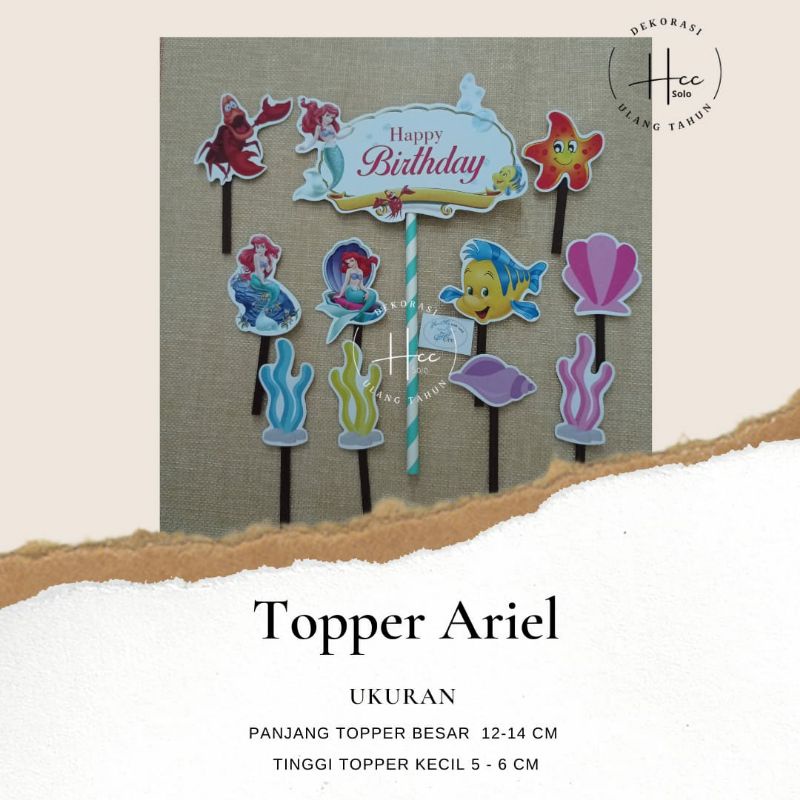 Hiasan kue Ariel mermaid putri duyung