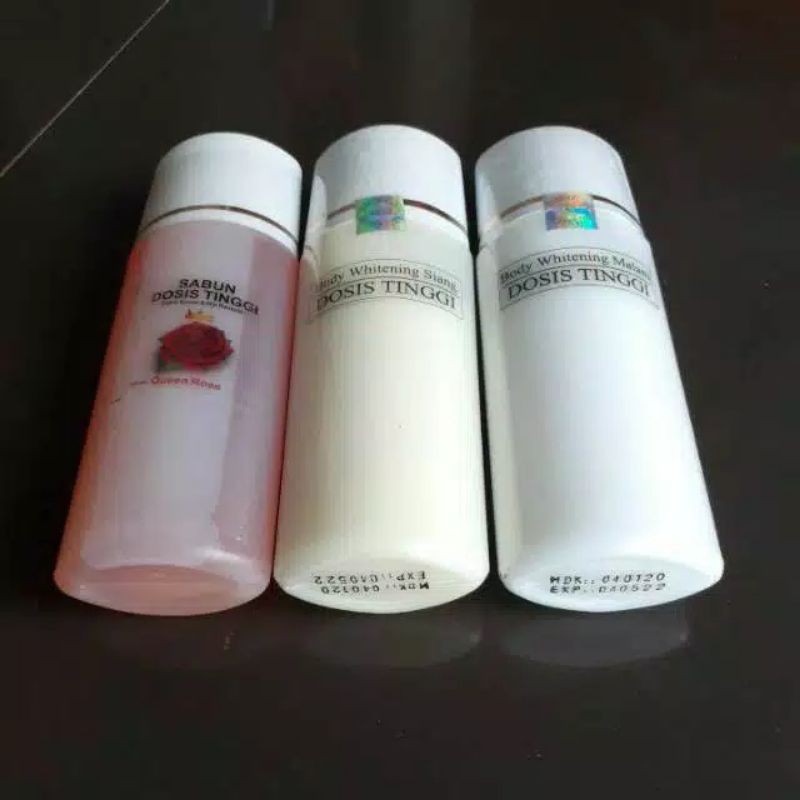 Body whitening dosis tinggi siang + malam + sabun dosis tinggi