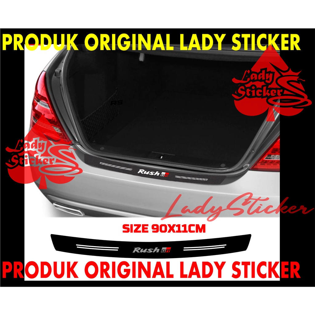 STICKER MOBIL RUSH STICKER KARBON 3D BUMPER BAGASI MOBIL TOYOTA RUSH GR RACING