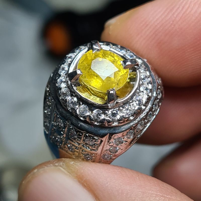 Natural Yellow Sapphire 2.02ct Cincin Batu Safir Kuning Corundum Yakut YS599