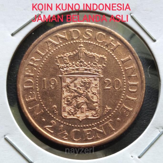 Cuci Gudang Awal Tahun KOIN KUNO 2.5 CENT 1920 INDONESIA JAMAN PENJAJAHAN BELANDA NEDERLAND Cuci