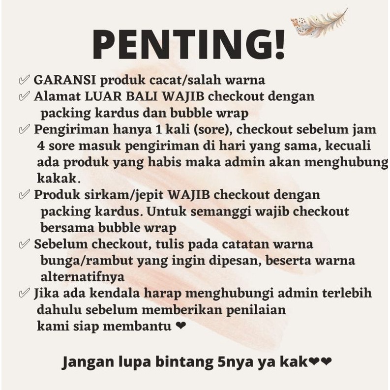 Semanggi sakura (isi 3 bunga) ukuran besar / Hiasan Karet Ulir / Hiasan Sirkam Polosan / Hiasan Sirkam Ulir