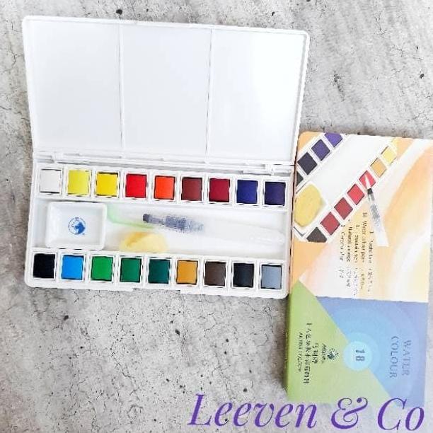 

#####] MARIES SOLID WATER COLOUR POCKET 18 COLOR