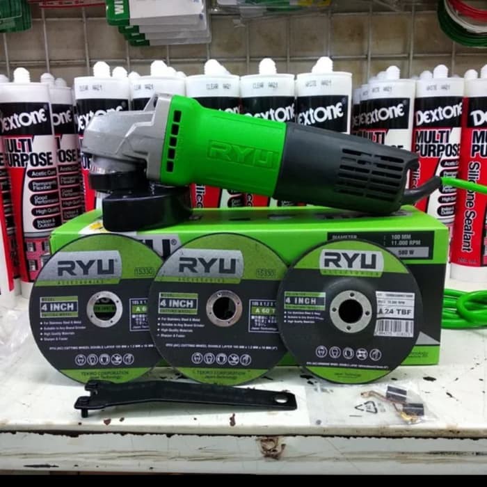 gerinda ryu rsg 100 3   gerinda ryu 4"   ryu angle grinder rsg 100 3