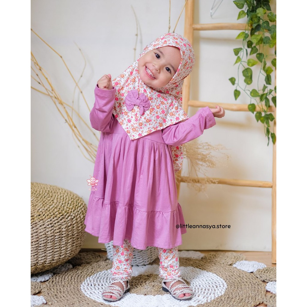 Baju  Muslim Anak  Perempuan Gamis  Anak  Nayla Set eLBI 