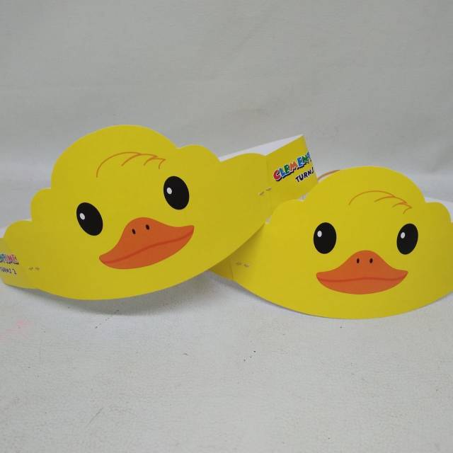 Topi ulang tahun melingkar custom karakter bebek / duck hompimpa party