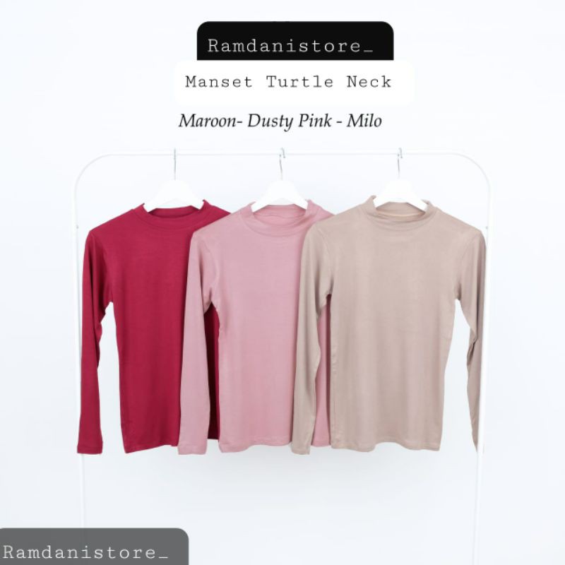 Manset Premium Basic Turtle Neck, Manset Kaos Premium, Manset Dalaman Baju Wanita, Manset