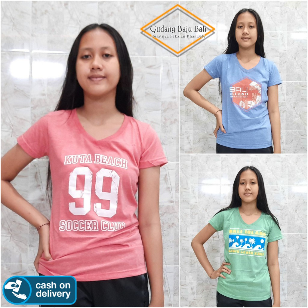 Baju Kaos Bali Wanita Dewasa kualitas Premium size S - XL