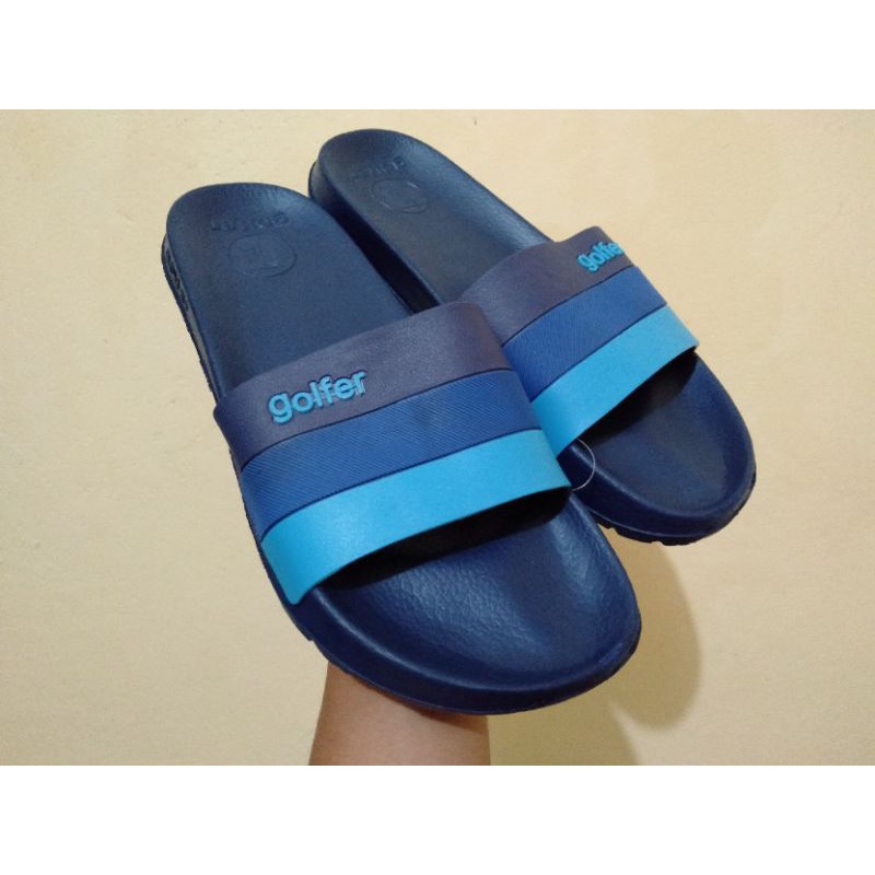 [PIKU] Sandal slop dewasa GOLFER SIZE 39-44 motif strip sandal slide sandal duramo-6