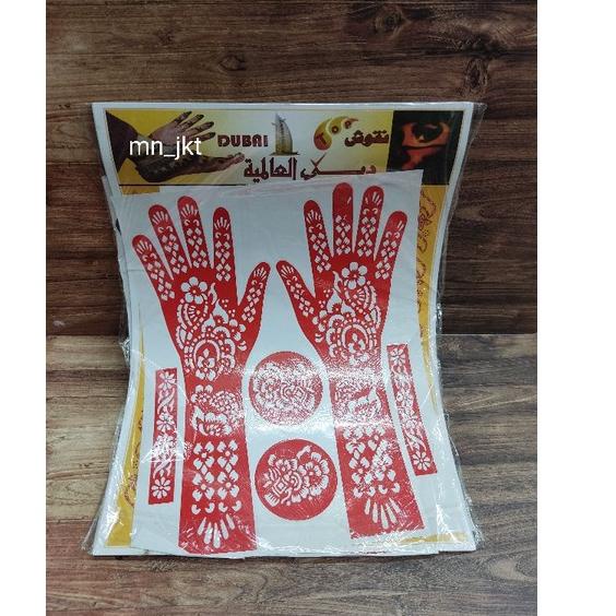 Cetakan tangan tato henna [ 1 lusin ] 2G1