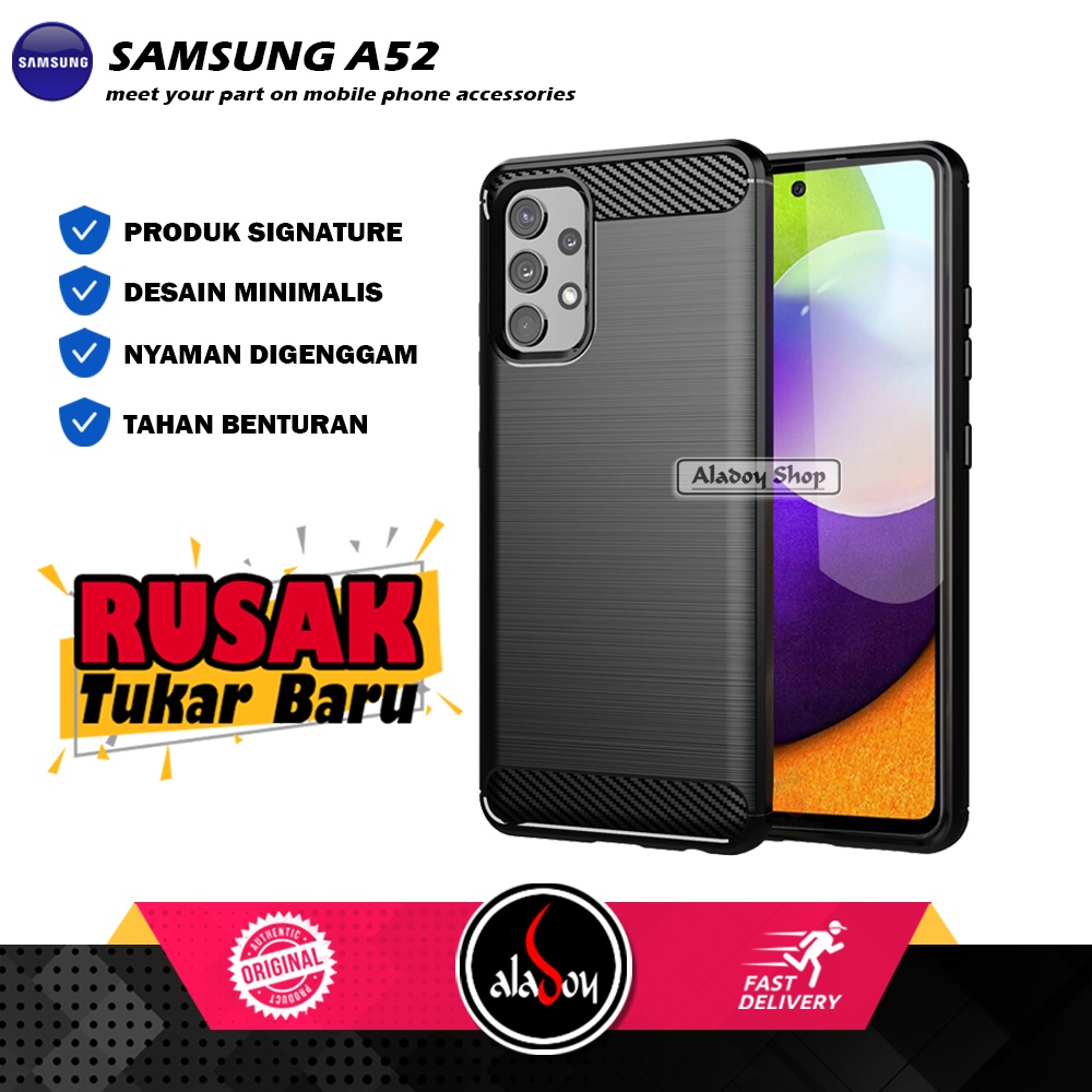 Case Samsung A52 2021 New Soft Case Slim Carbon Premium Casing