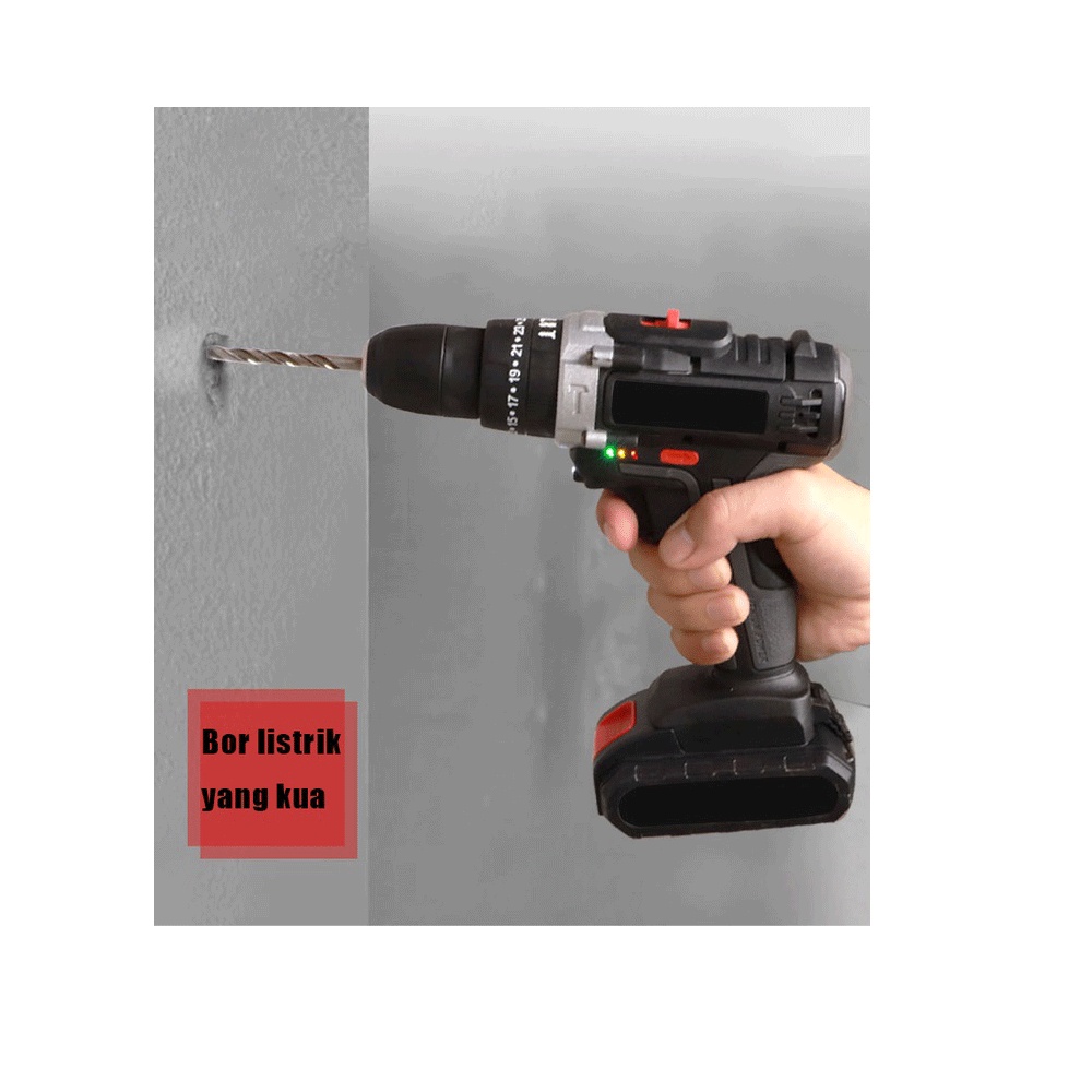108V Mesin Smart Bor Baterai / Bor Listrik Set / Bor Dampak / Mesin Bor Cordless Drill / Beton Besi Kayu Full 98Vf Set Pilihan Bor Tanpa Kabel Bor Listrik Bor Tanpa kabel Set Lengkap Mata Bor Cordless Drill Full Set Of Drill Bits