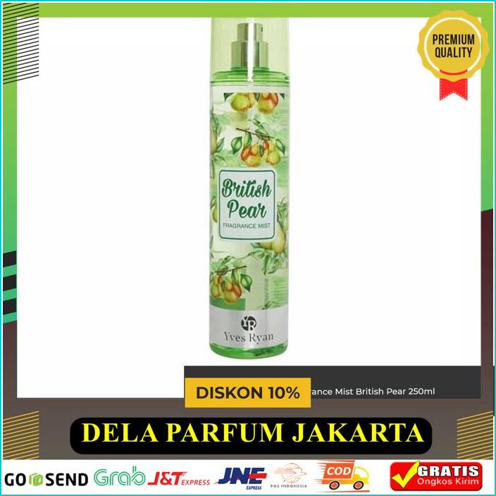 YVES RYAN FRAGRANCE MIST BRITISH PEAR 250ML - BODY MIST COLOGNE BAHAN BERKUALITAS TINGGI