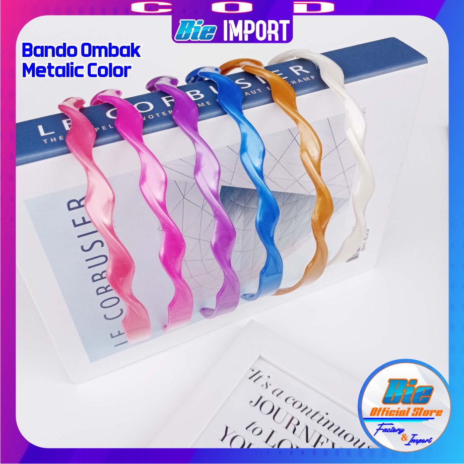 Bando Ombak Metalik Pastel Impor Best Seller