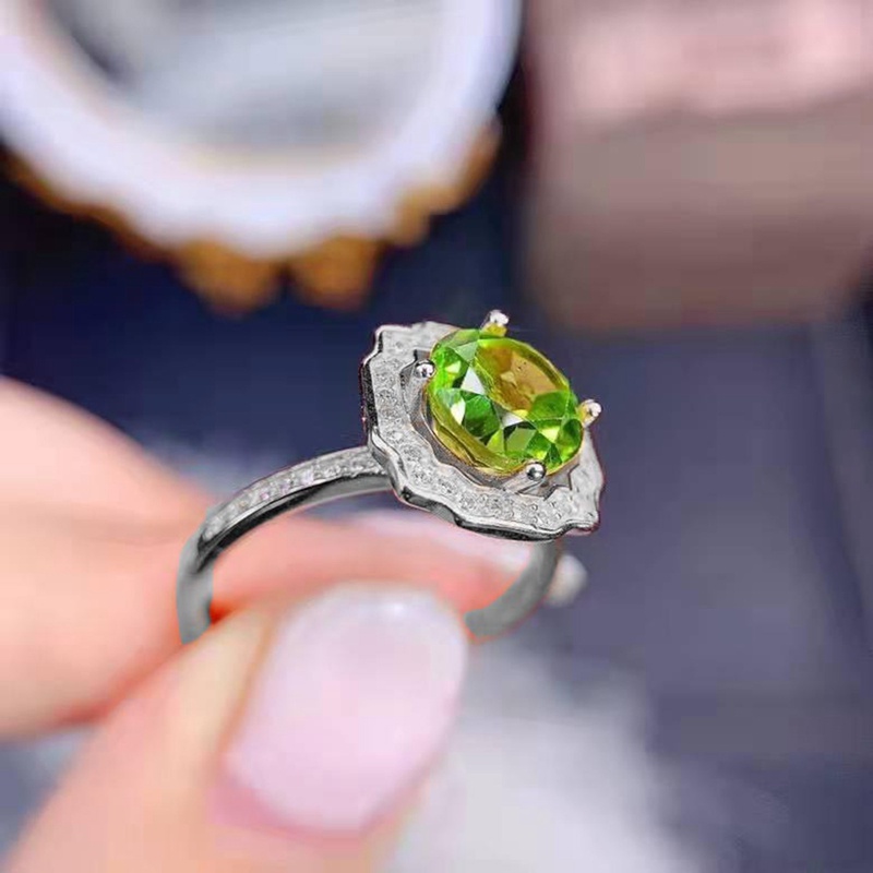 Cincin Wanita Desain Unik Hias Zircon AAA Bulat Warna Hijau Untuk Pernikahanpertunangan