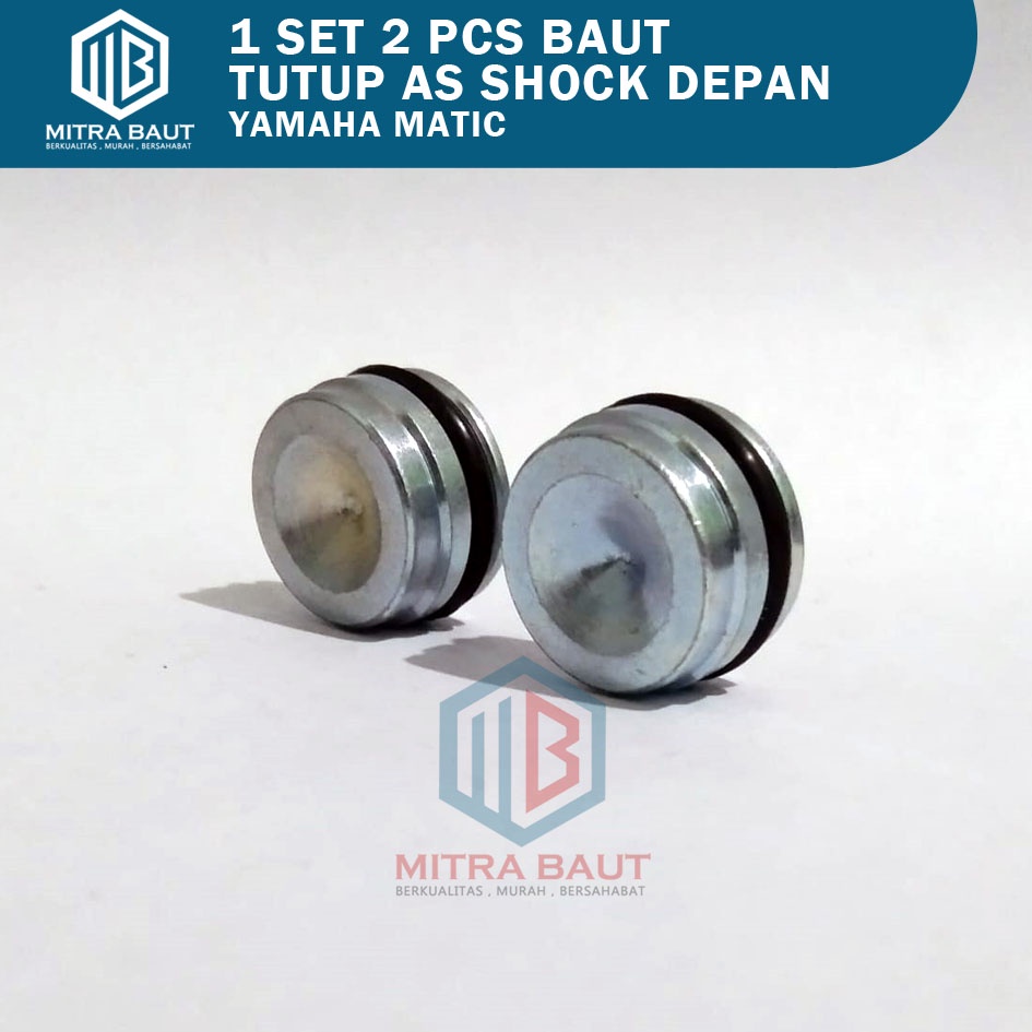 [ 1 Set 2 Baut ] Baut Tutup As Shock Depan/Baud+Oring/Seal / Tutup As Shock-Shok Depan Fino Fi-F1-12