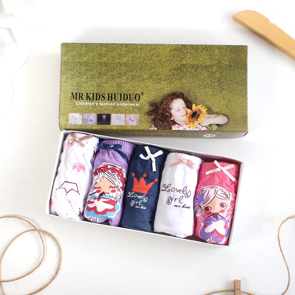 SET Celana Dalam Anak Perempuan Girl Celana Dalam Anak dengan Box Kolor Anak Perempuan Import