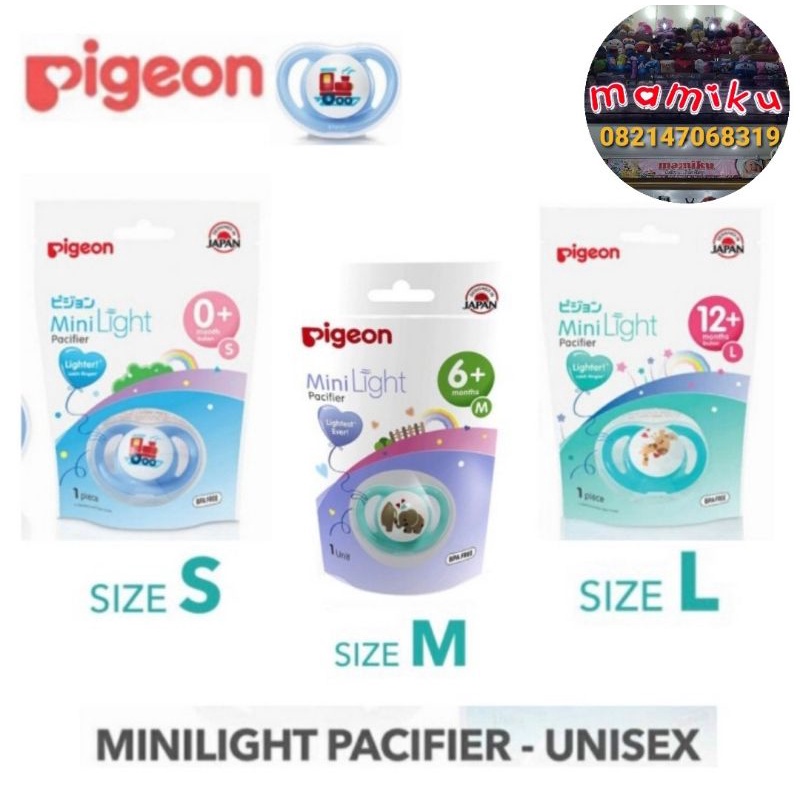 pigeon empeng mini light pacifier s m l