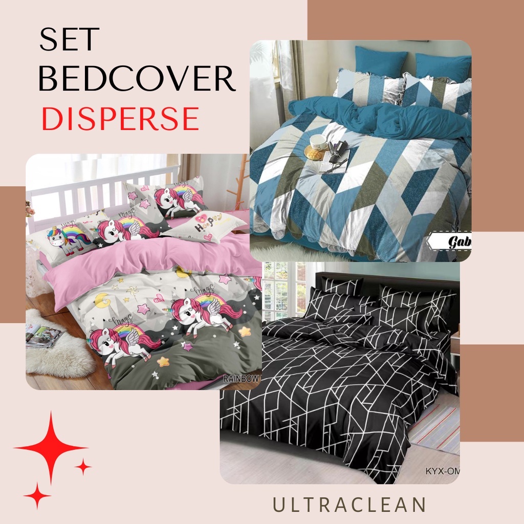 Bedcover Set Katun Micro Disperse Premium Ukuran Single Double 120 160 180