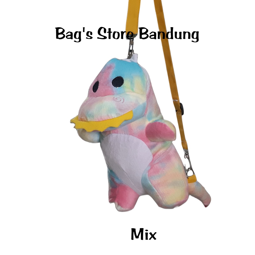Tas Selempang Boneka Dino/ Tas Wanita Selempang Bulu
