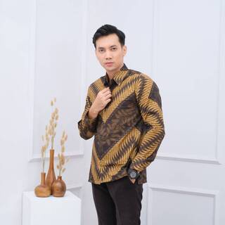 BAJU BATIK PRIA LENGAN PANJANG KEMEJA BATIK LENGAN PANJANG MODERN BATIK SLIMFIT PREMIUM PCW 114