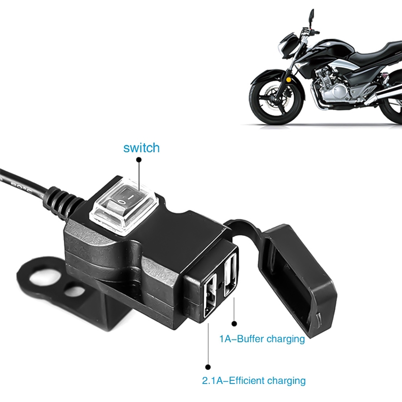 Adapter Power Supply Charger Dual Port Usb 3.0 12v Anti Air Untuk Stang Motor