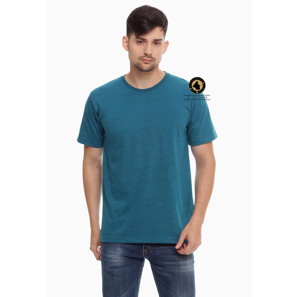  KAOS POLOS PREMIUM  TEAL THREETONE Shopee Indonesia