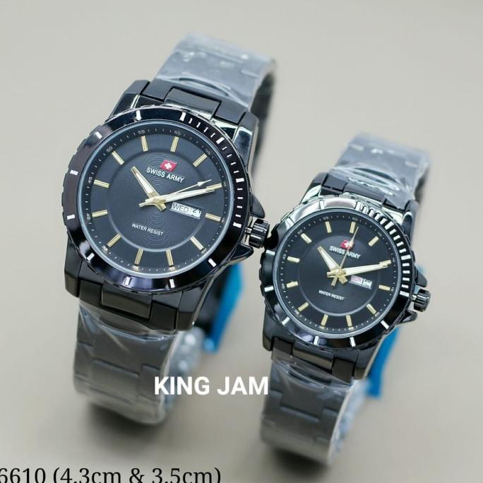 Jam Tangan Couple Swiss Army SA6610 Original Black Star Seller Termurah