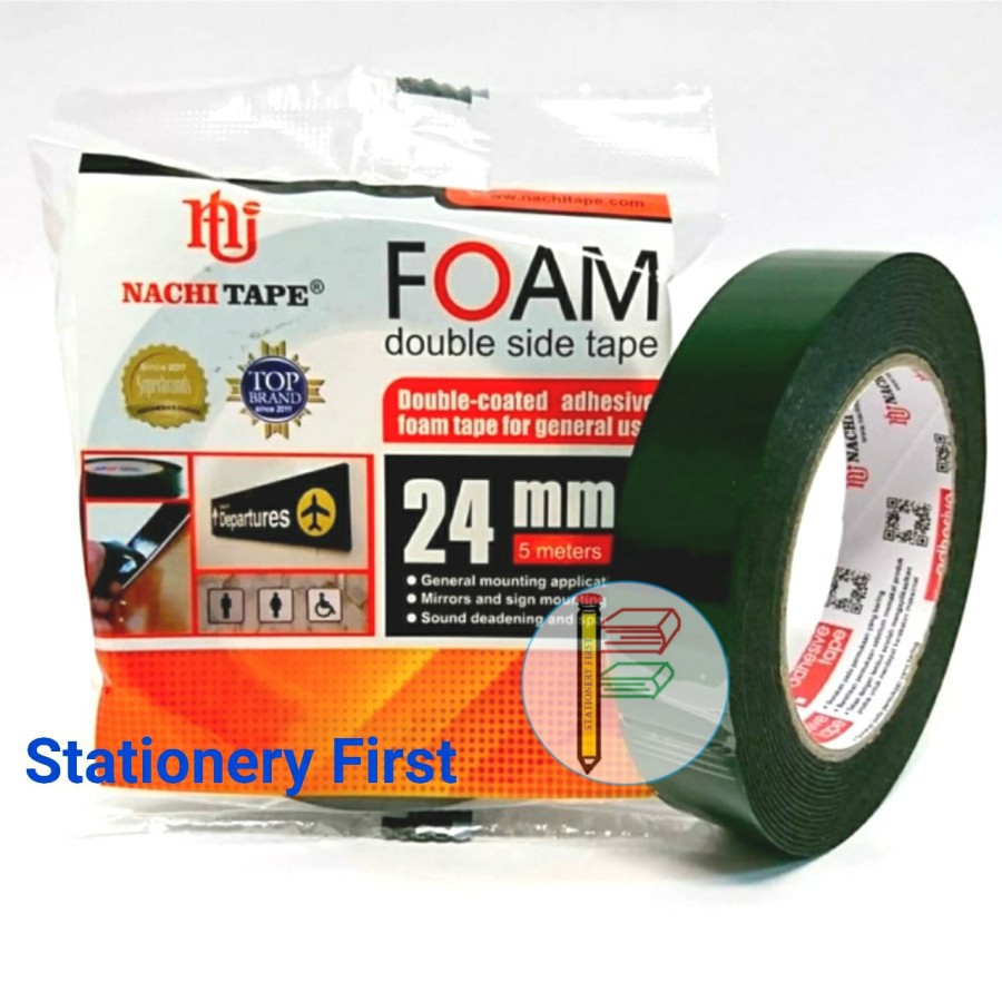 

Double Tape Foam Hijau Nachi Perekat 2 Sisi Busa 24mm x 5 Meter