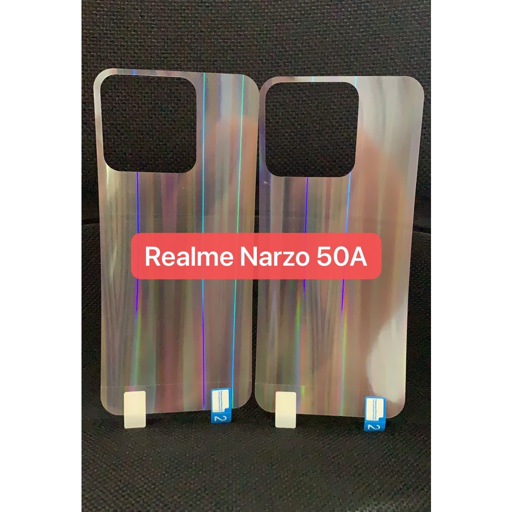 REALME NARZO 50A PRIME 50A NARZO 50 NARZO 50i 2 3 3 PRO NARZO ANTI GORES BELAKANG SKIN BACK AURORA GARSKIN PELANGI GLITTER PELINDUNG BELAKANG ANTI JAMUR PLASTIK NARZO 50 A I