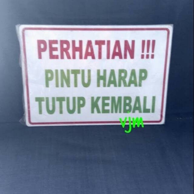 

PROMOO!!! Sign label perhatian pintu harap tutup kembali, akrilik