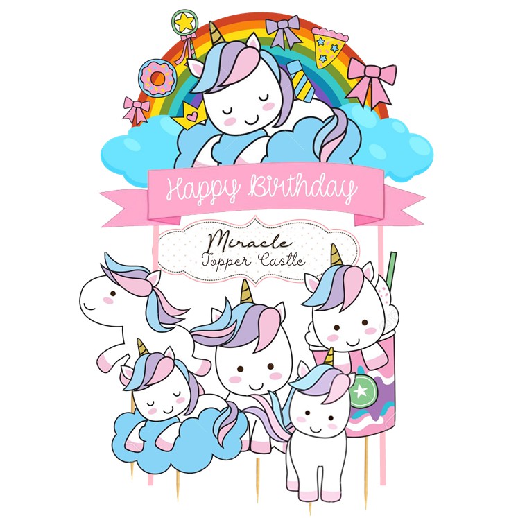 BABY UNICORN CAKE TOPPER