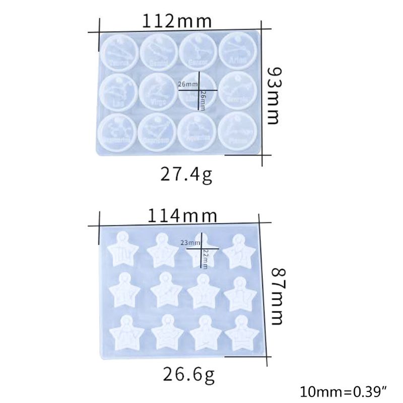 Siy Cetakan Resin Epoxy Bentuk 12 Rasi Bintang Bahan Silikon Untuk Kerajinan Tangan Diy