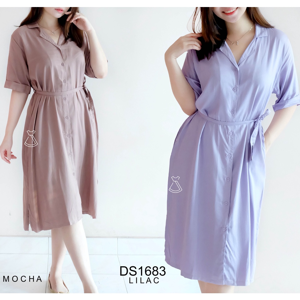 DS1683 - Dress Casual Rayon Twill Adem Korean Style Busui Friendly