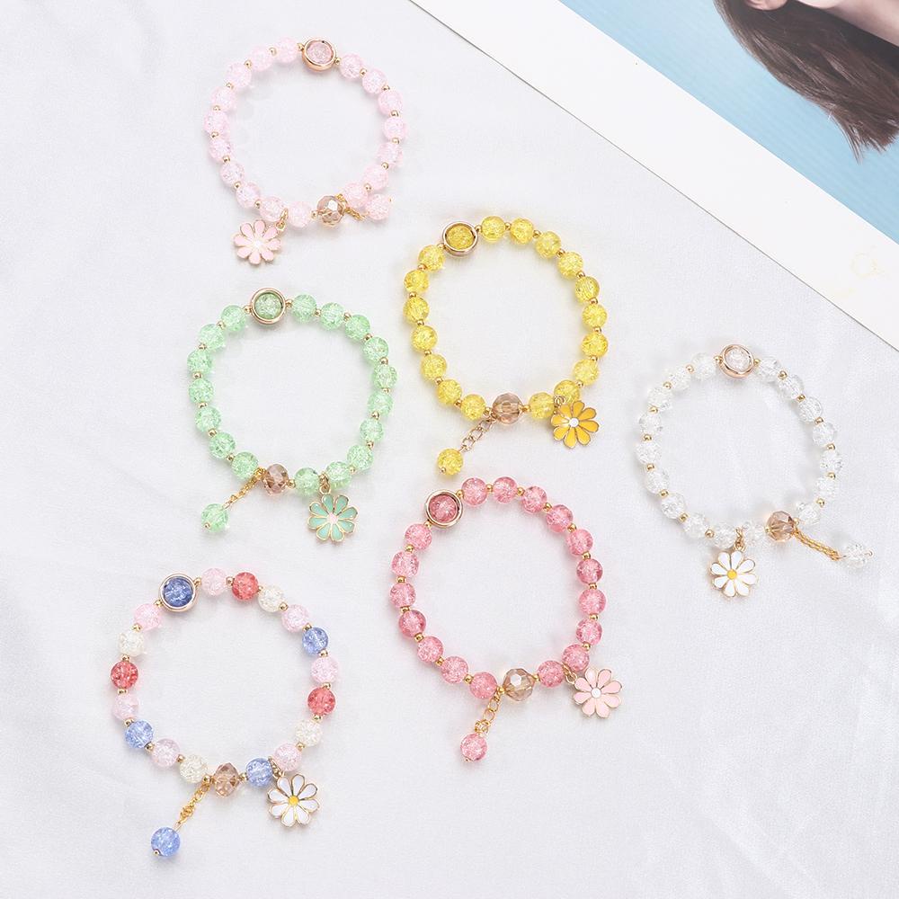 Preva Gelang Daisy Kecil Baru Warna-Warni Rantai Tangan Perhiasan Fashion Pesona Manset Bangles