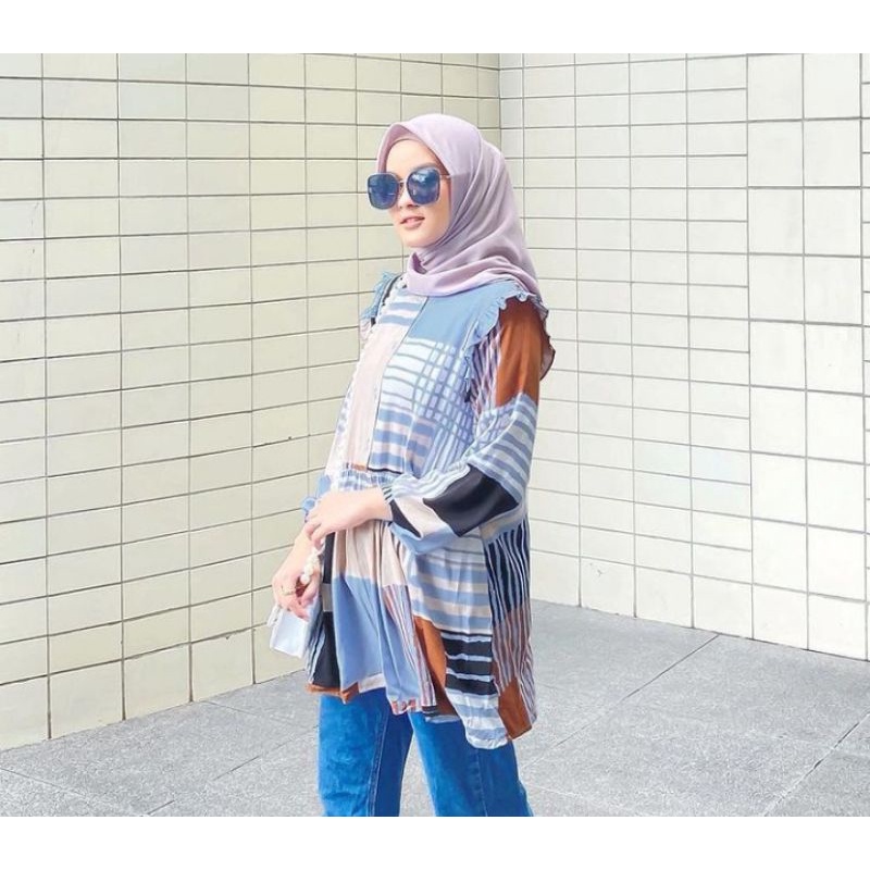 DORIS BLOUSE VANILLA HIJAB MIAMI [SIAP KIRIM]