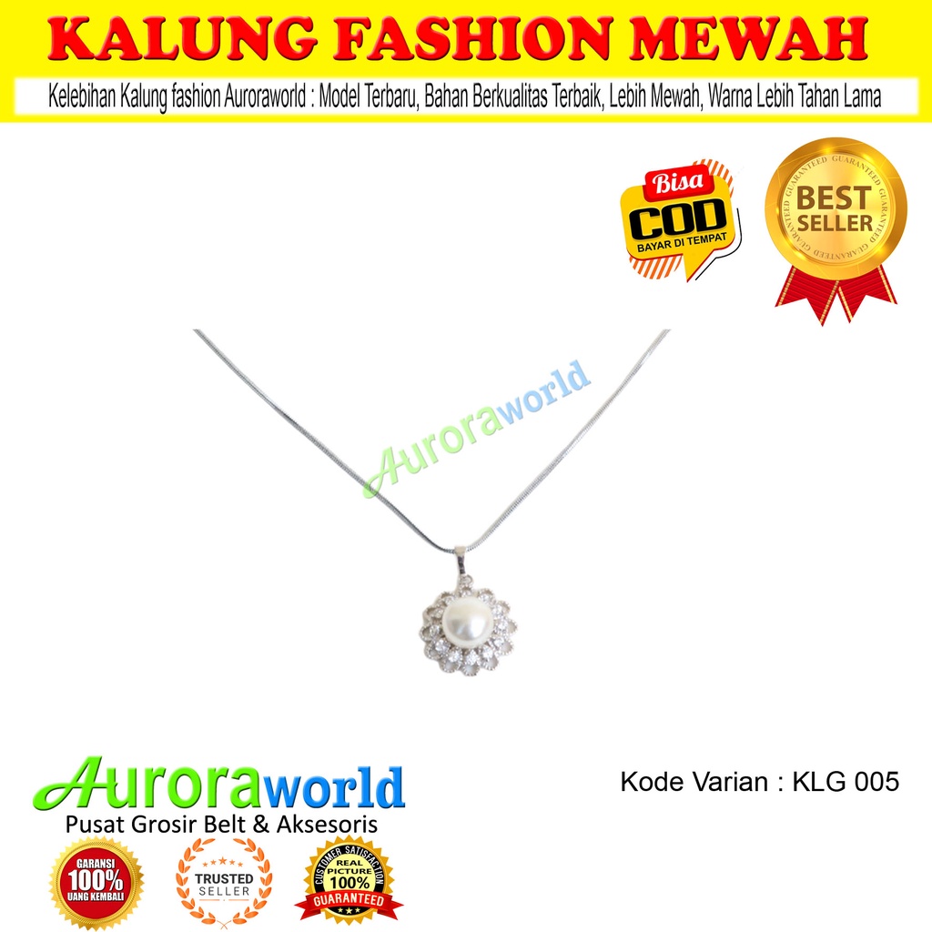 Kalung liontin mutiara bunga