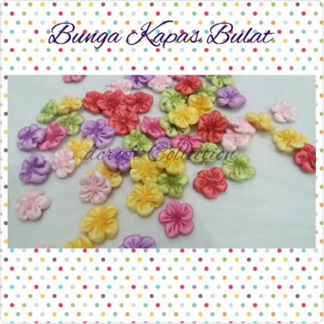 Bunga Kapas Bulat mix warna