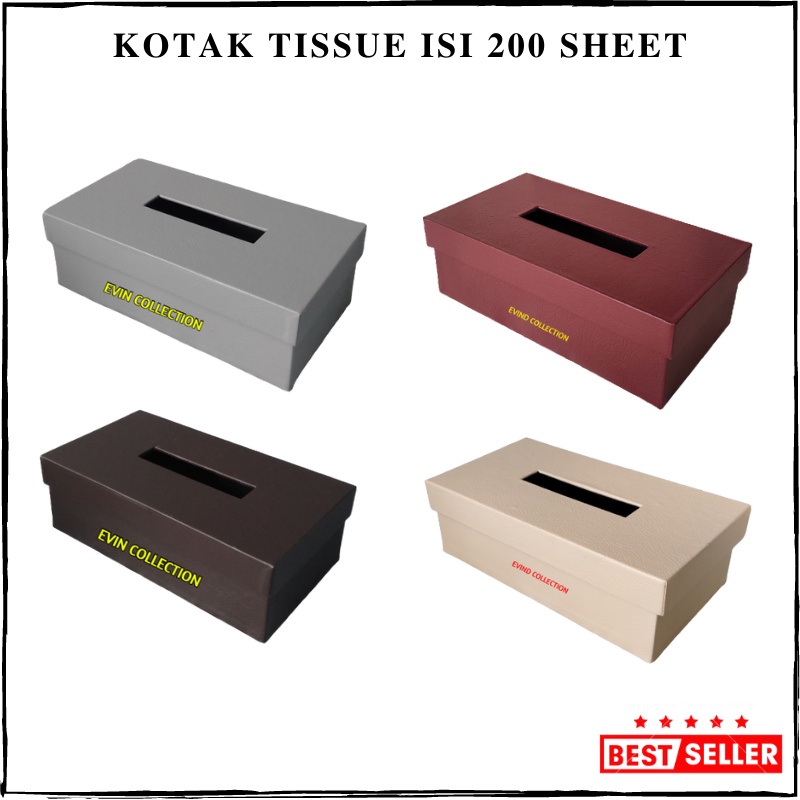 Tempat Tissue Kulit SIntetis Isi 200 Sheet Kotak Tisu Premium