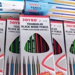 

Joyko Pensil P-113 2B Triangular Black Wood Pencil 1 Box 12Pcs
