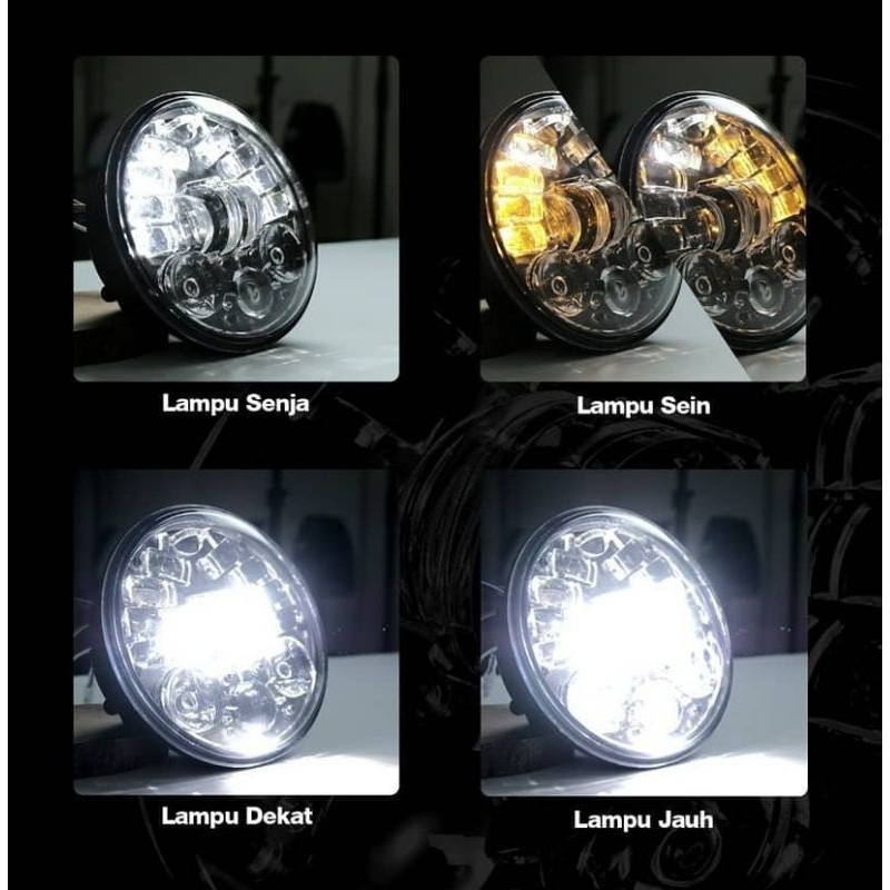 REFLEKTOR LAMPU DEPAN DAYMAKER 16 LED 5,75 INCH CB GL MP RXKING